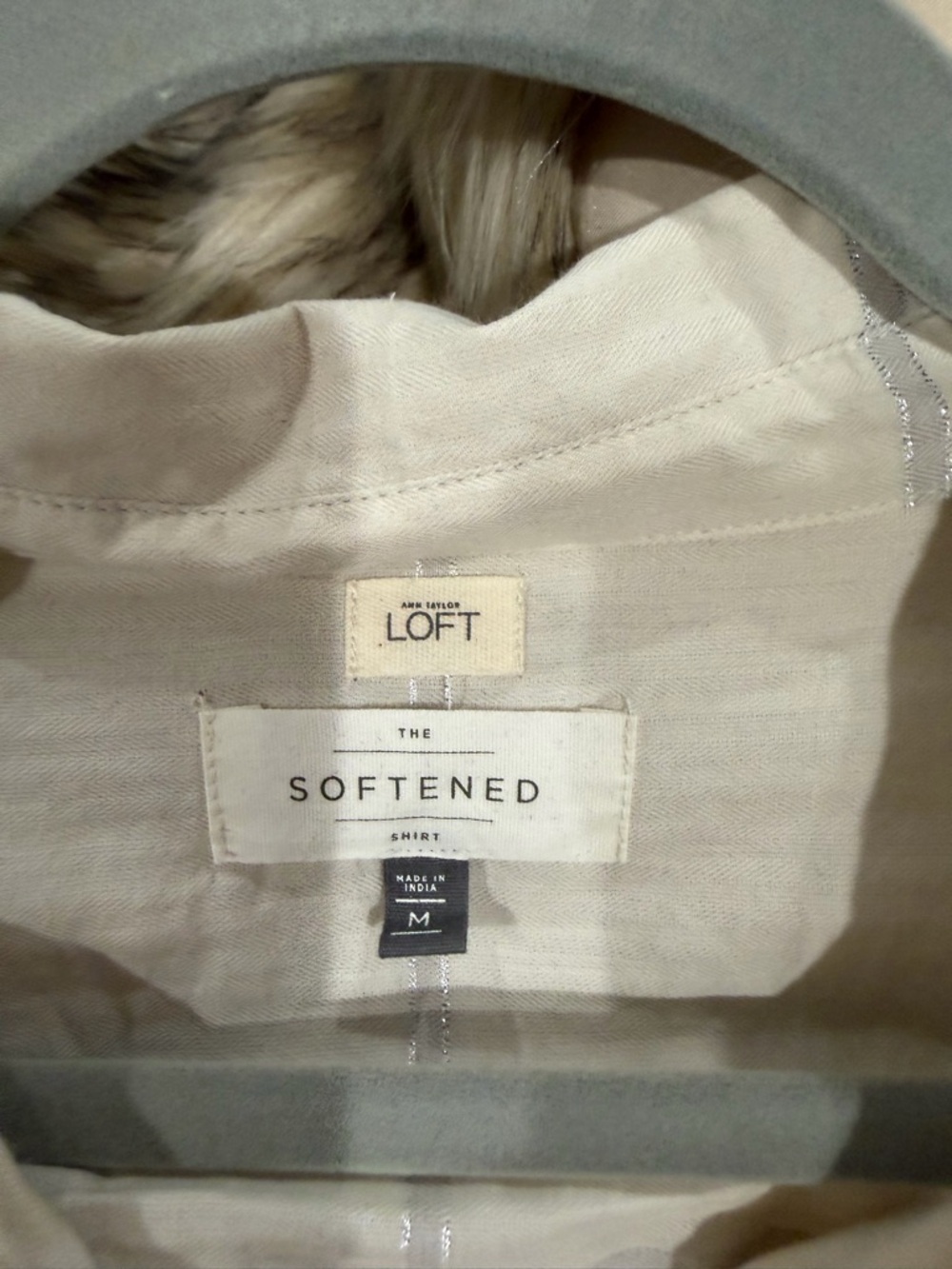 LOFT Softened Button-Up Shirt in Light Cream